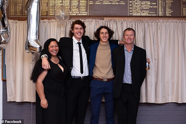 Footy star Dakota Baldwin-Wright (centre left) has tragically died while on holiday