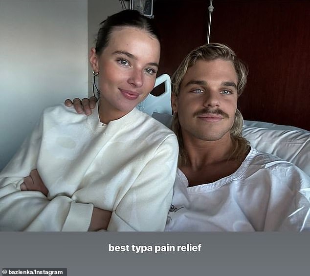 AFL star Bailey Smith surprised his 341,000 Instagram followers when he shared a sweet selfie with his girlfriend Gemma Dawkins after she underwent cruciate ligament surgery