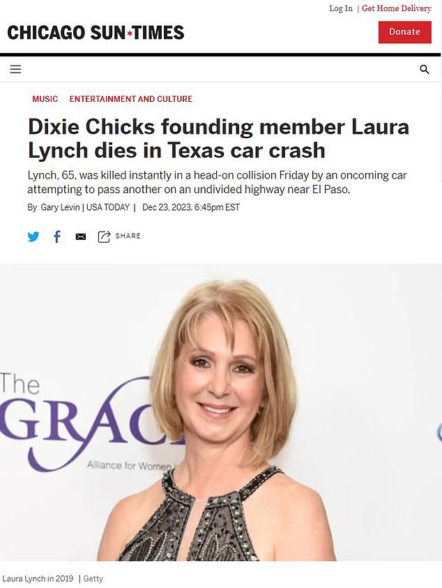 The Daily Beast, the Chicago Sun Times and Breitbart also shared obituaries with a prominent photo of the wrong Laura Lynch