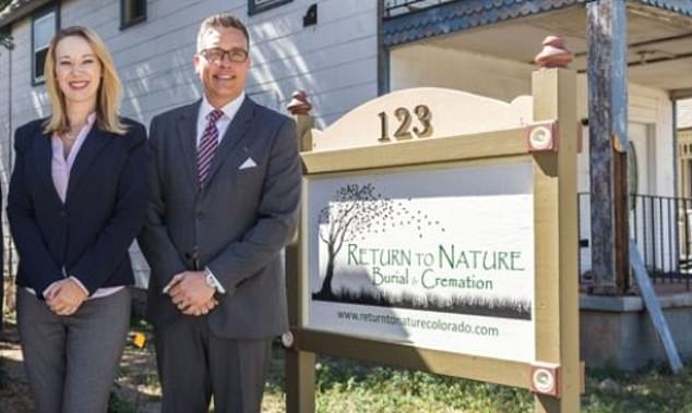 Jon and Carie Hallford promised 'a natural way to care for your loved one with minimal impact on the environment' at their Return to Nature funeral home in Colorado