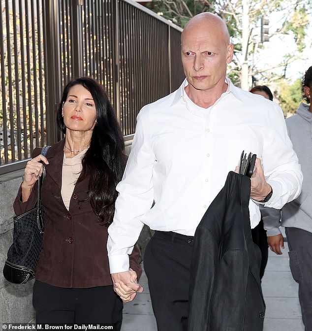 Joseph Gatt, 51, was seen at the Los Angeles courthouse on Monday with his longtime girlfriend, actress and writer Mercy Malick