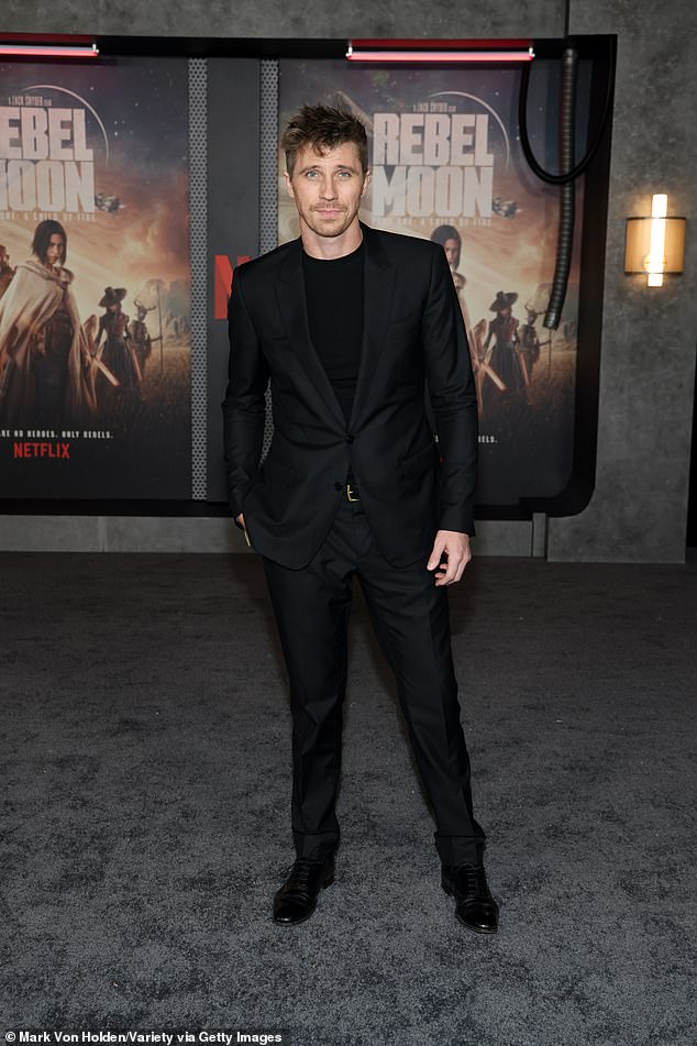 Garrett Hedlund got ready for the Hollywood premiere of Rebel Moon - Part One: A Child of Fire at the TCL Chinese Theater on Wednesday night