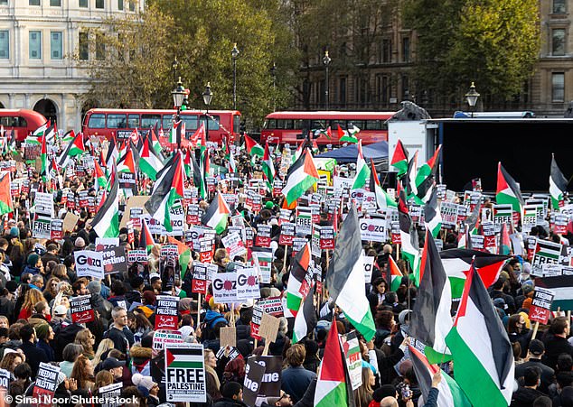 The war has sparked intense protests around the world, with hundreds of thousands of pro-Palestinian supporters marching in London in recent weeks.