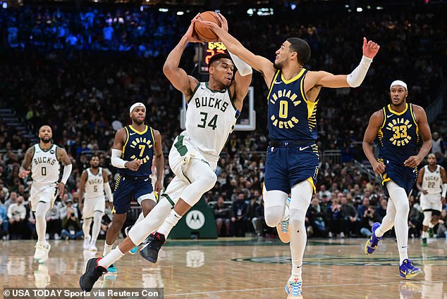 Antetokounmpo's pursuit of the ball created tense moments after the Bucks-Pacers game