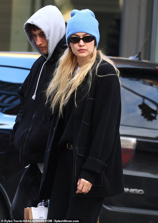 Gigi Hadid braved the cold winter weather in New York City on Tuesday afternoon