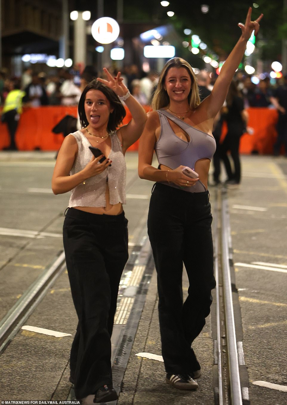 Happy New Year ladies!  Two women celebrate the start of 2024