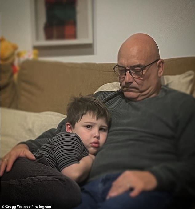 Gregg Wallace has shared a photo of his son Sid, four, enjoying a hug from his dad.  “Me n my little boy Sid,” the star lovingly captioned the post