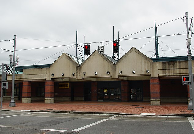 The Greyhound bus station in Portland, Oregon, which is now closed