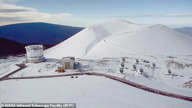 The peaks of Hawaii's Big Island were covered in snow on Friday