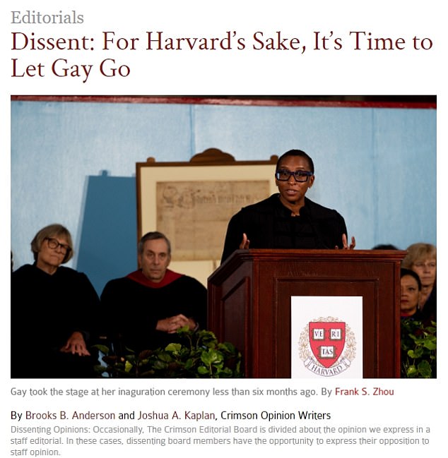 Harvard Crimson editorial board SPLITS over embattled president Claudine Gay