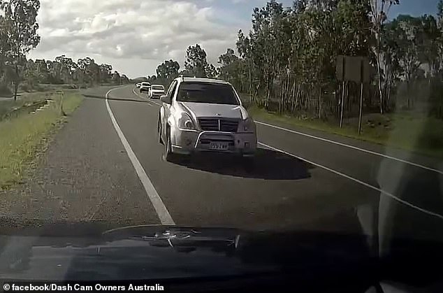 A Queensland family of five narrowly avoided a collision in the state's north on Friday afternoon (photo: the driver crossed the family's lane)