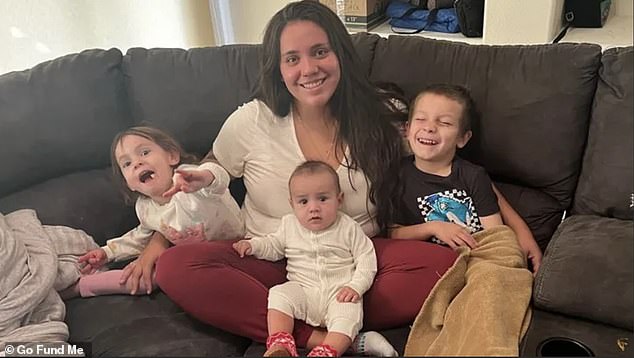 Aryanna Brewer, 26, has three children aged 6, 4 and 17 months and is pregnant with her fourth