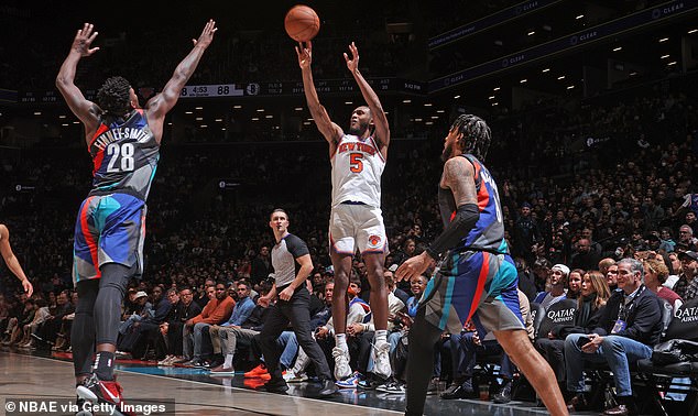 Immanuel Quickley hit a 3-ball that launched Spike Lee at Barclays Center on Wednesday.