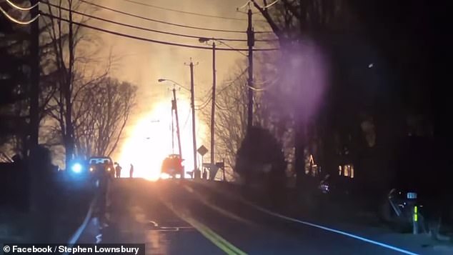 Photos and videos captured the explosion in Glenville, New York, after the 18-wheel propane tractor crashed into the Maple Avenue bridge Thursday evening.