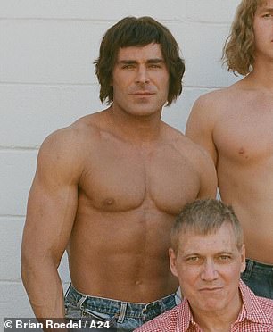 Zac, far left, transformed his body so much he was unrecognizable