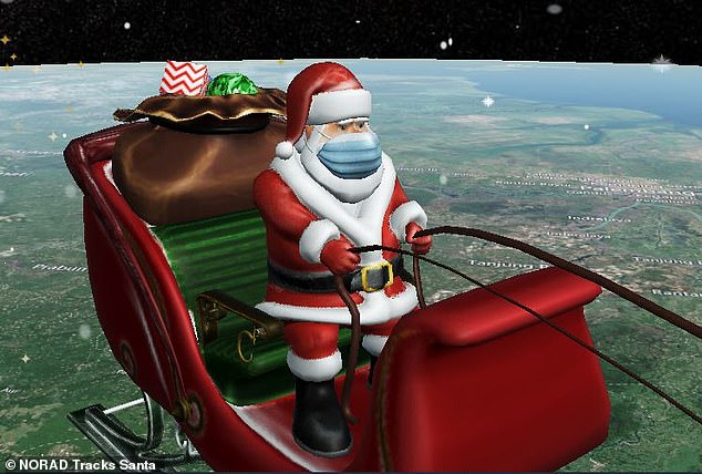 This year, more than half of Britain's youngest children, aged eight or under, will check their progress on Christmas Eve digitally using phones, apps or the NORAD Santa tracker website (pictured).