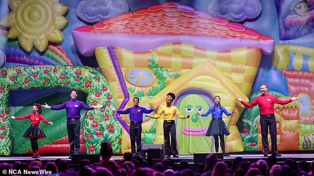 Police are searching for a man after a child was allegedly grabbed by the throat and verbally abused at a Wiggles concert (pictured)