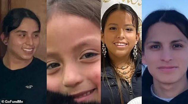 Daniel Gonzalez, 25, Daniela Gonzalez, 9, Lilian Gonzalez, 14, and Fabian Gonzalez, 23, were killed in a car crash in Weyauwega, Wisconsin, on Saturday evening.