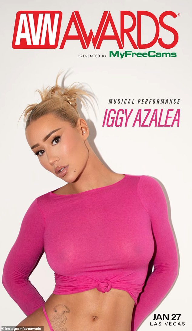 After joining OnlyFans in January, Iggy Azalea will perform at the 2024 AVN Awards