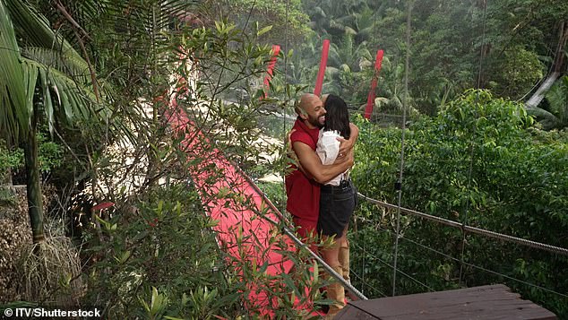 Rochelle Humes made a candid confession about her husband Marvin on I'm A Celebrity... Coming Out on Tuesday night (pictured together after his elimination)