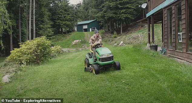 Some of her chores include chopping firewood, mowing the lawn and tending to the greenhouse