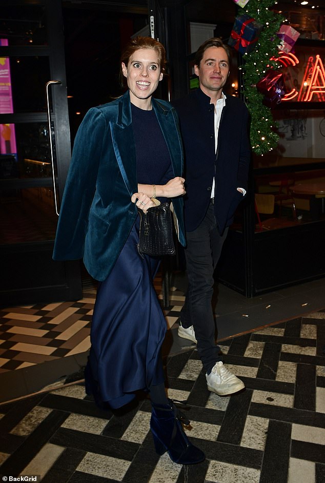 Princess Beatrice beamed as she headed to a premiere in London with her husband Edoardo Mapelli Mozzi