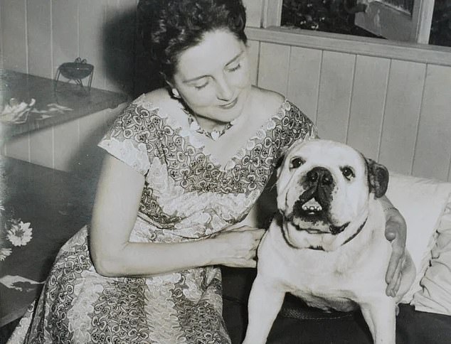 Joy Christensen was with her bulldog, Bullie, earlier in her life