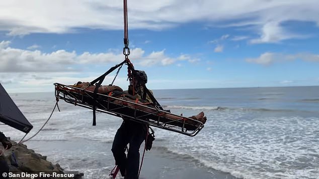 A man was finally rescued after being trapped for three days in a narrow crevice on a cliff in San Diego