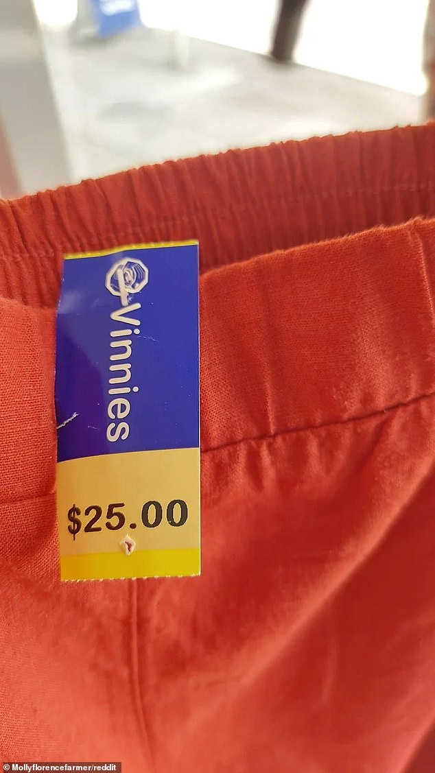 A disgruntled customer posted online about finding a pair of trousers in a Vinnies charity shop with an asking price of $25