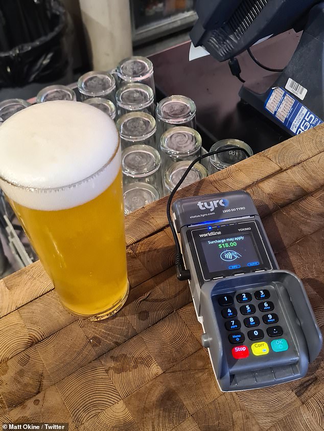 The expensive pint was sold at Sydney's domestic airport and quickly sparked debate online