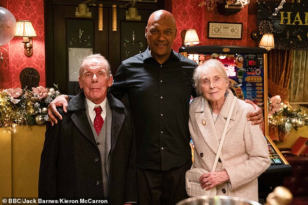 Veteran actor Christopher Fairbank will set foot on the square early next year (photo from left to right: Christopher Fairbank, Colin Salmon and Elizabeth Counsell)