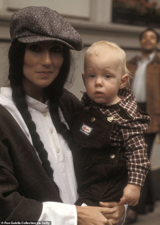 Elijah has admitted in the past that he started using drugs at the age of 11 and battled a long battle with heroin addiction (Cher is pictured with her son in 1977)