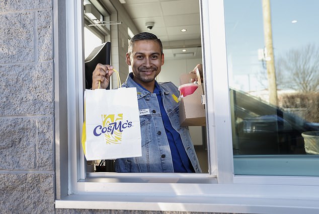 McDonald's super fans queued for the opening of the new CosMc restaurant this morning after menu details were revealed yesterday