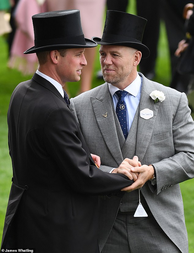 Prince William and Mike Tindall have developed a close bond, with William living 'vicariously' through the former rugby union star.  The pair are pictured above the Royal Ascot in 2019