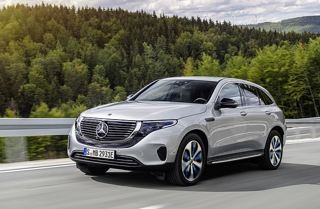 People who buy a Mercedes EQC 400 4MATIC, as pictured, can get a zero per cent PCP finance deal - although at the end of the contract, handing back the keys and buying the same model second-hand could save the owner £2,000 compared to balloon payment