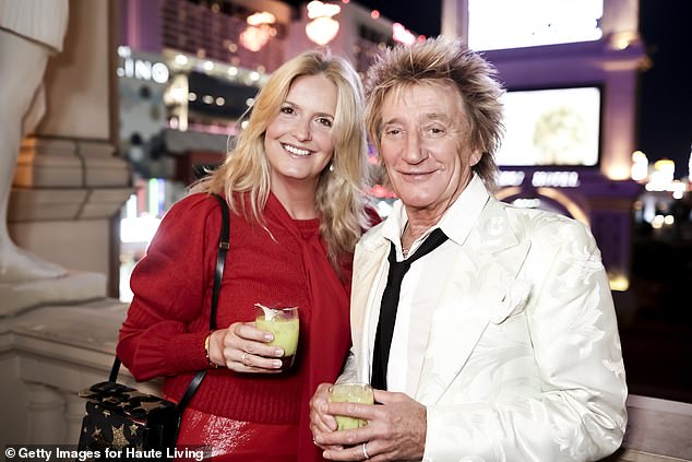 Rod Stewart and his wife Penny Lancaster, pictured on November 18 in Las Vegas.  The pair caused a stir in Vermont, although no one was quite sure who they were