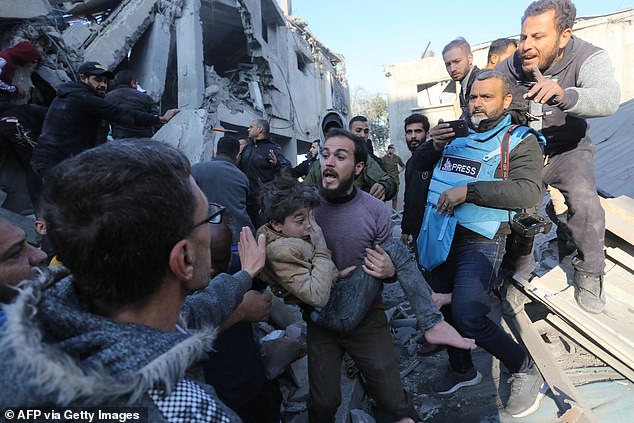 NAMATH: A child is pulled from the rubble after Israeli attacks on Gaza