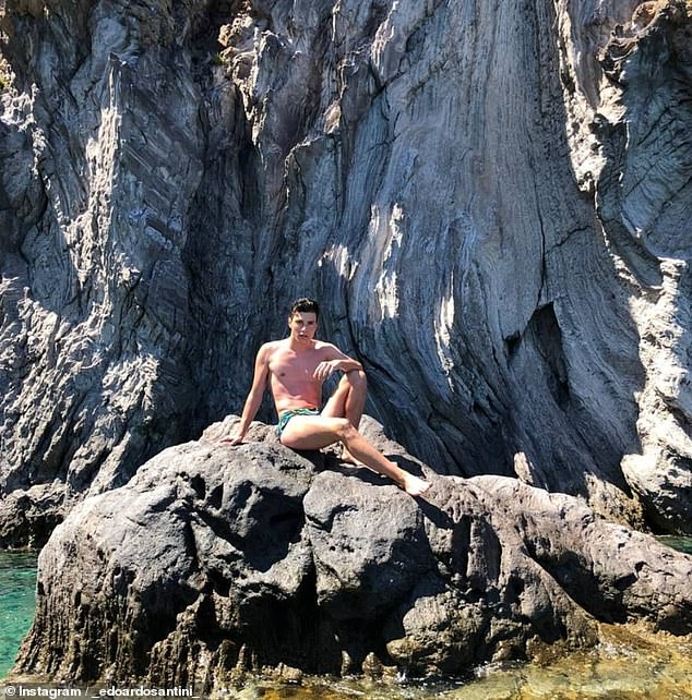 Edoardo in a holiday photo shared on Instagram, where he said he was a 'priest wannabe'