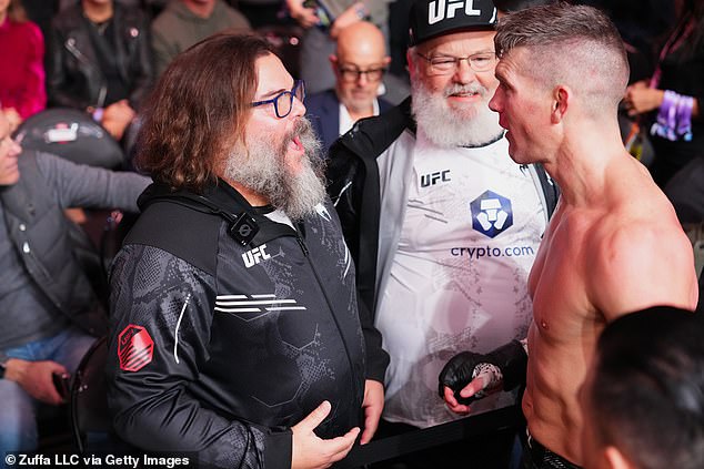 Stephen 'Wonderboy' Thompson was escorted to the Octagon by Jack Black at UFC 296