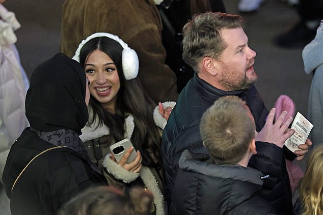 James Corden took his family out for a fun evening at Winter Wonderland in London's Hyde Park on Monday (photo with comp ticket)