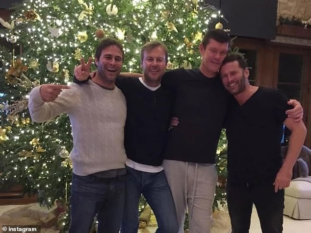 The billionaire businessman, 56, recently purged top lieutenants in his inner circle, including his right-hand man Ben, after 50 years of friendship.  Pictured from left to right: Gonzalo Pieres, Ben Tilley, James Packer and Karl Stefanovic