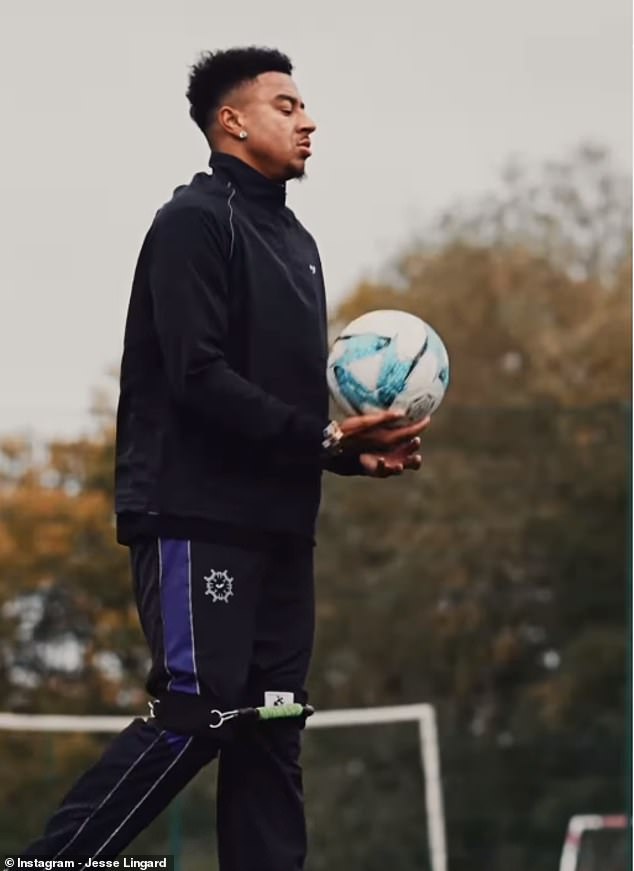 Lingard shared a video on Instagram of him being put to the test and working hard