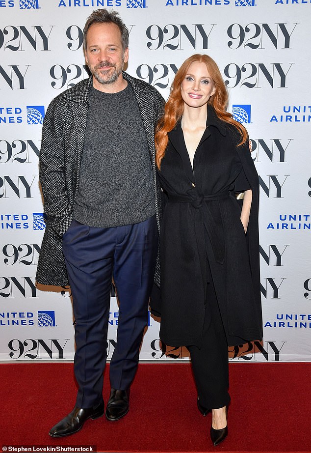 Jessica Chastain was joined by her Memory co-star Peter Sarsgaard as they promoted the drama in New York City on Friday night