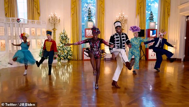 Dorrance Dance, a tap dance group from New York City, performed a 'playful' interpretation of The Nutcracker Suite through the halls of the White House