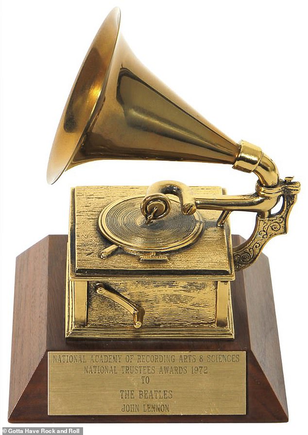 It comes after it emerged that the Beatles' 1972 Grammy Trustee Award, presented to John Lennon, is expected to fetch up to $500,000 (£392,825) at auction.