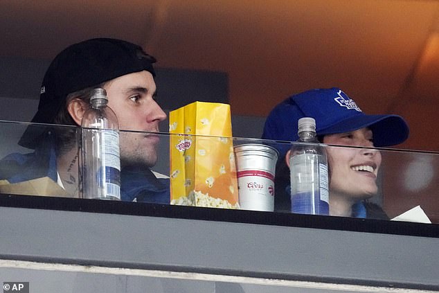 Justin Bieber and his wife Hailey enjoyed an unexpected date night on Wednesday as they watched the Toronto Maple Leafs play the Ottawa Senators in an NHL hockey game