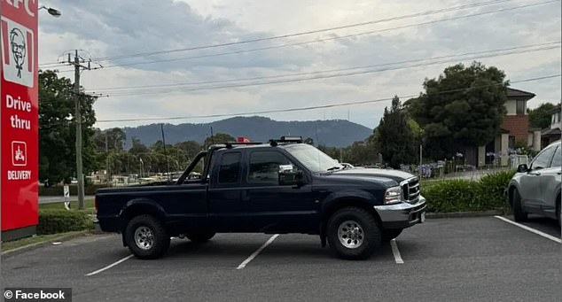 An American monster truck driver (pictured) has angered customers by taking up multiple parking spaces in a KFC car park