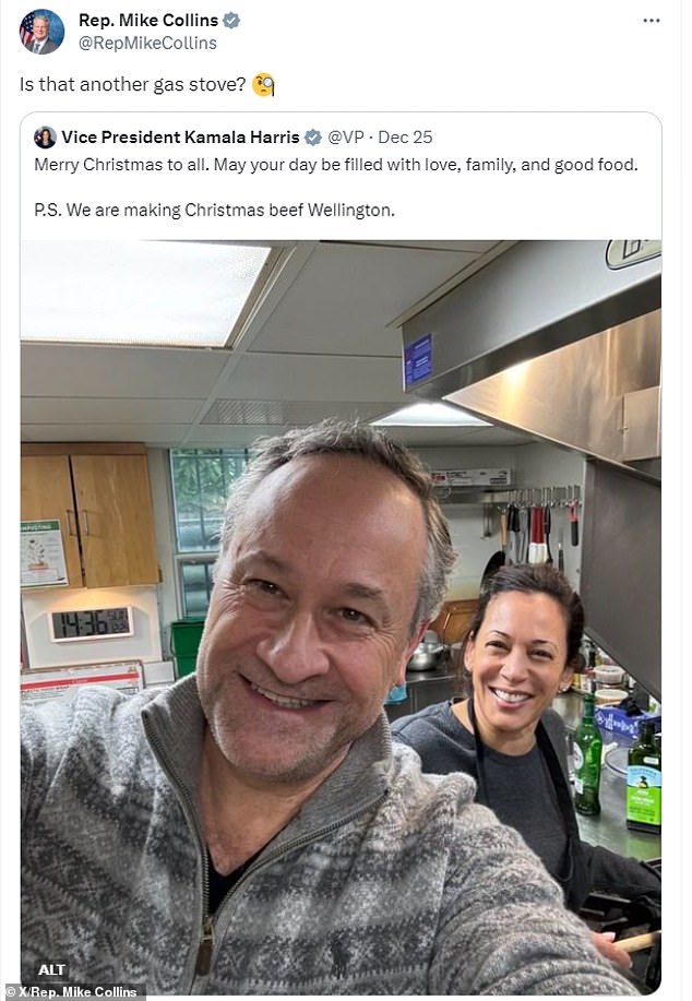 Kamala Harris posted a photo with husband Doug Emhoff in a kitchen in which she appeared to be blocking a gas stove.  This tactic was quickly adopted by eagle-eyed Republicans