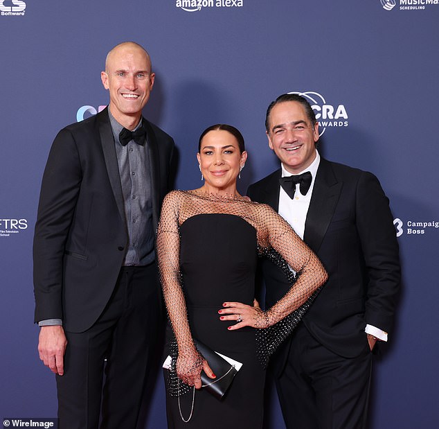 Kate Ritchie's Nova FM breakfast show faces an uncertain future amid reports that her co-host Ryan 'Fitzy' Fitzerald is planning a move interstate.  (L-R: Ryan 'Fitzy' Fitzgerald, Kate Ritchie and Michael 'Wippa' Wipfli)