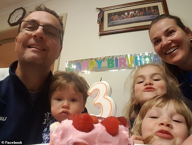 Father Tomislav Perinovic (left), the children and Mrs. Perinovic.  Mr Perinovic is devastated by the tragedy